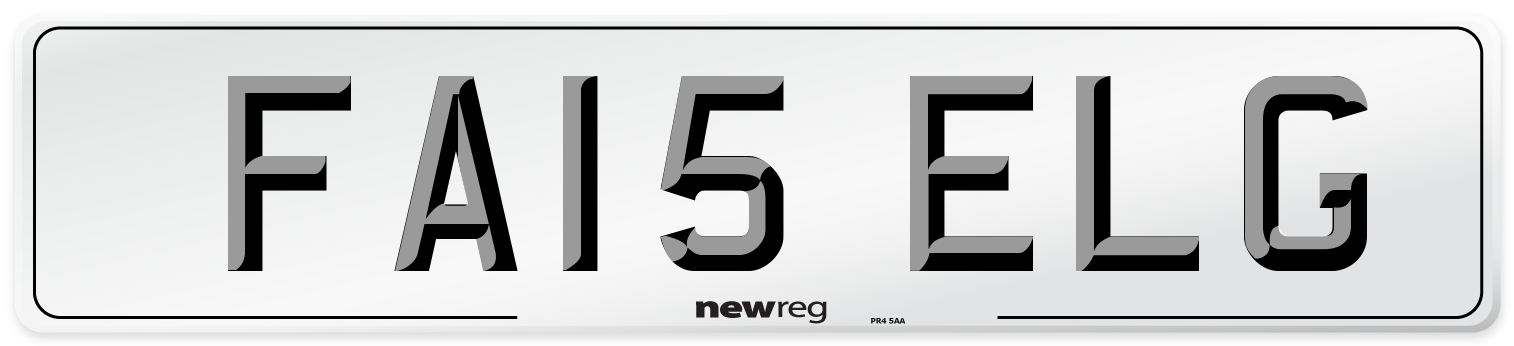 FA15 ELG Number Plate from New Reg